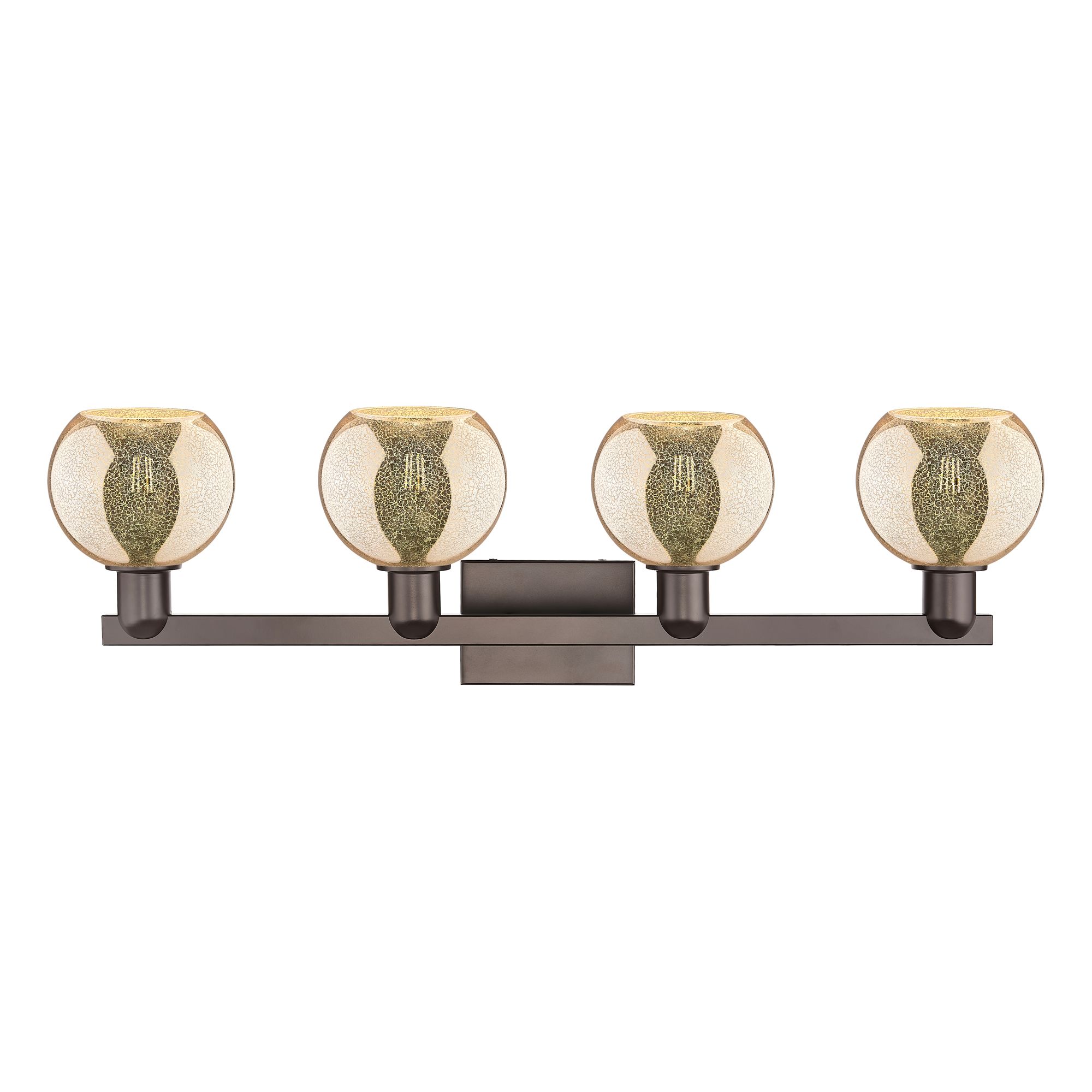 Image 2 Arcadia Athens 33"W 4 Light Oiled Bronze Vanity Light w/ Mercury Shade more views