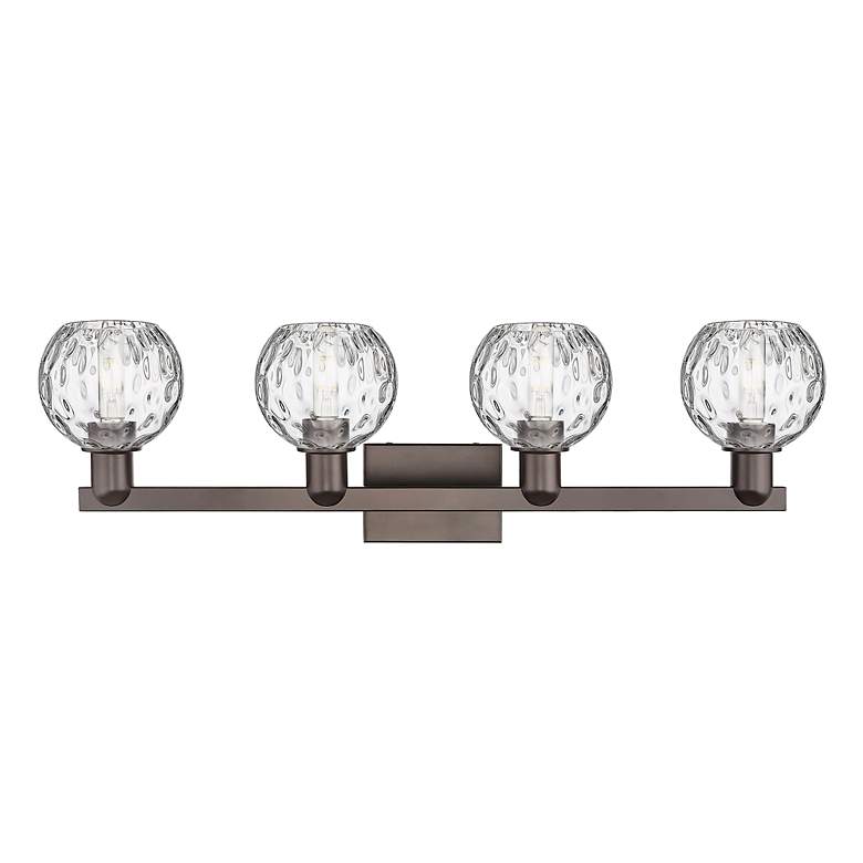 Image 2 Arcadia Athens 33"W 4 Light Oiled Bronze Vanity w/ Water Glass Shade more views