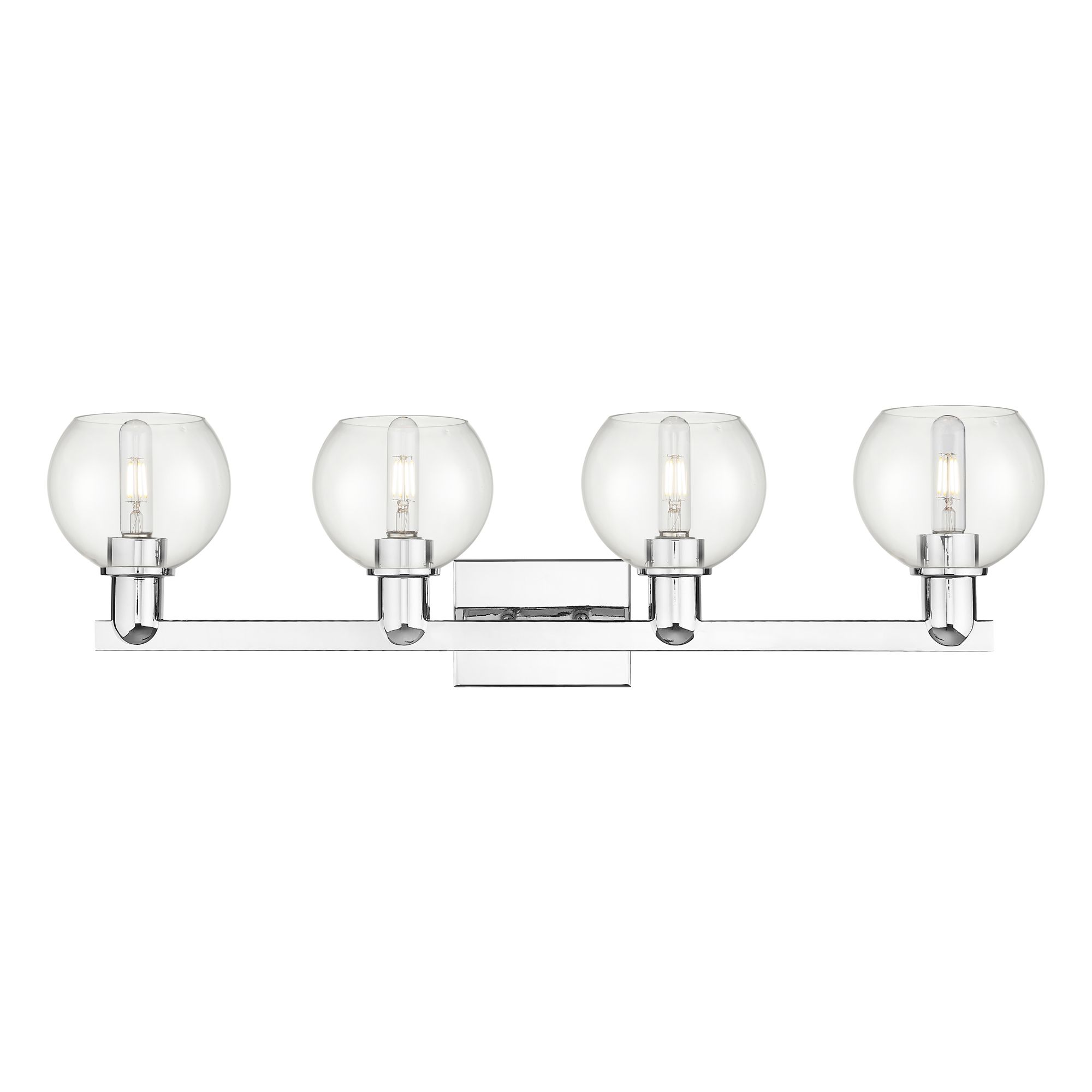 Image 2 Arcadia Athens 33"W 4 Light Polished Chrome Bath Light w/ Clear Shade more views