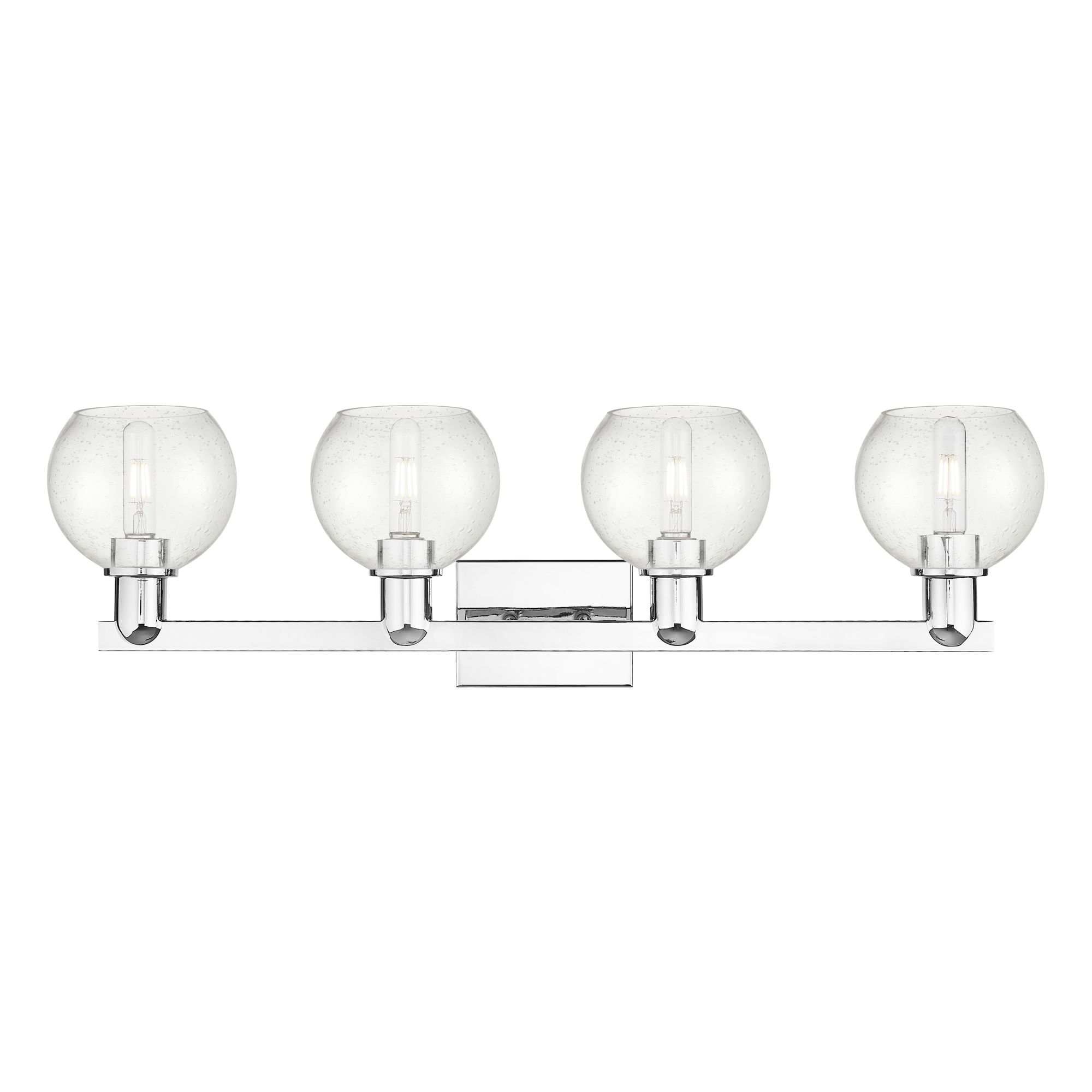 Image 2 Arcadia Athens 33"W 4 Light Polished Chrome Bath Light w/ Seedy Shade more views