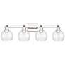 1_Arcadia Athens 33"W 4 Light Polished Nickel Bath Light w/ Seedy Shade