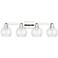Arcadia Athens 33"W 4 Light Polished Nickel Bath Light w/ Seedy Shade
