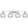 1_Arcadia Athens 33"W 4-Lt Polished Nickel Vanity w/ Water Glass Shade