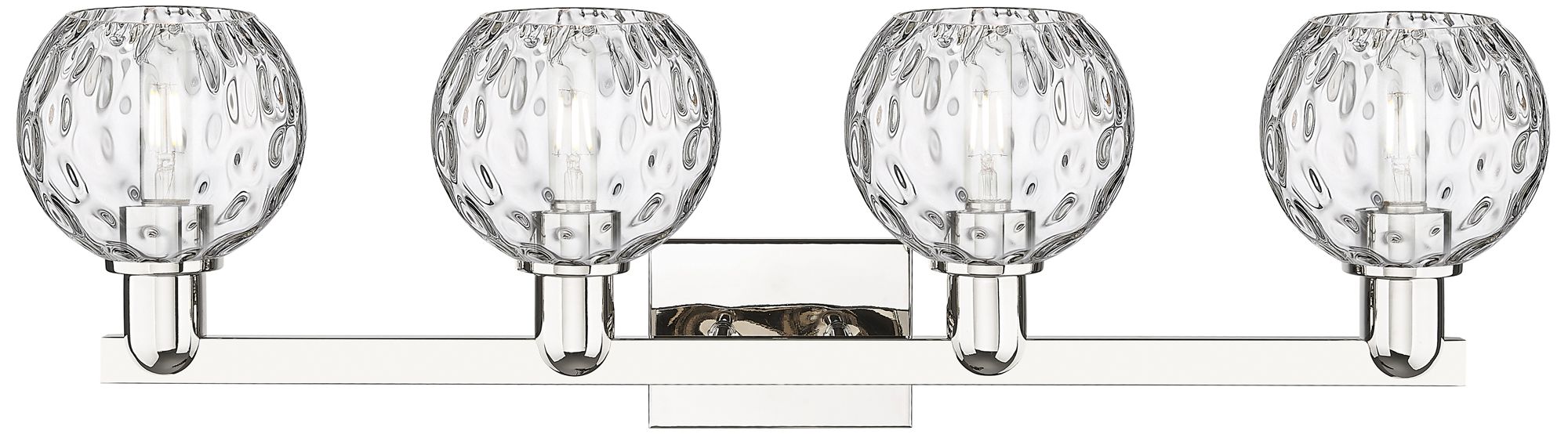 Image 2 Arcadia Athens 33"W 4-Lt Polished Nickel Vanity w/ Water Glass Shade more views