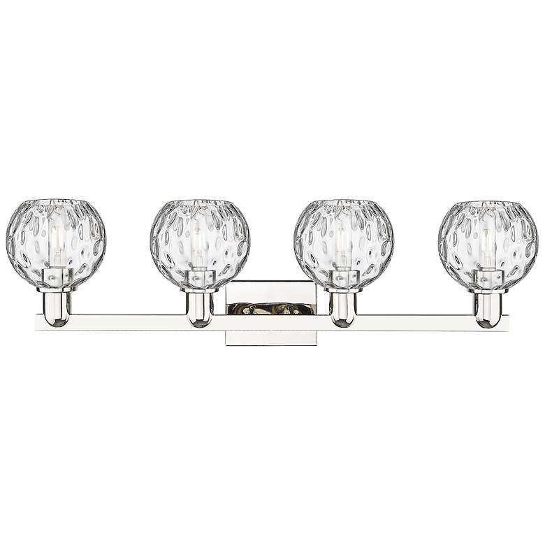 Image 2 Arcadia Athens 33"W 4-Lt Polished Nickel Vanity w/ Water Glass Shade more views