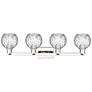 2_Arcadia Athens 33"W 4-Lt Polished Nickel Vanity w/ Water Glass Shade more views