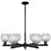 Arcadia Athens 36"W 6 Light Black Stem Chandelier w/ Basketweave Shade