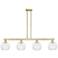 Arcadia Athens 51"W 4 Light Brass Stem Island Light w/ Clear Shade