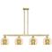 Arcadia Athens 51"W 4 Light Brass Stem Island Light w/ Mercury Shade