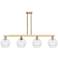 Arcadia Athens 51"W 4 Light Bronze Stem Island Light w/ Clear Shade