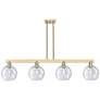 Arcadia Athens 51"W 4 Light Bronze Stem Island Light w/ Seedy Shade