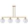 Arcadia Athens 51"W 4 Light Bronze Stem Island Light w/ Seedy Shade