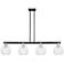 Arcadia Athens 51"W 4-Lt Black Brass Stem Island Light w/ Clear Shade