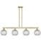 Arcadia Athens 51"W 4-Lt Brass Stem Island Light w/ Basketweave Shade
