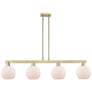 Arcadia Athens 51"W 4-Lt Brass Stem Island Light w/ Matte White Shade