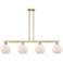 Arcadia Athens 51"W 4-Lt Brass Stem Island Light w/ Matte White Shade
