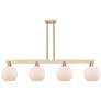 Arcadia Athens 51"W 4-Lt Bronze Stem Island Light w/ Matte White Shade