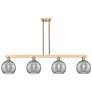 Arcadia Athens 51"W 4-Lt Bronze Stem Island Light w/ Smoke Deco Shade