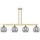Arcadia Athens 51"W 4-Lt Bronze Stem Island Light w/ Smoke Deco Shade