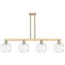 Arcadia Athens 51"W 4-Lt Bronze Stem Island Light w/ Water Glass Shade