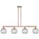 Arcadia Athens 51"W 4-Lt Copper Stem Island Light w/ Basketweave Shade