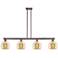 Arcadia Athens 51"W 4-Lt Oiled Bronze Stem Island Light w/ Mercury Shade