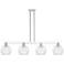 Arcadia Athens 51"W 4-Lt Polished Nickel Stem Island Light w/ Clear Shade