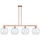 Arcadia Athens 53"W 4 Light Copper Stem Island Light w/ Seedy Shade