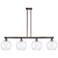 Arcadia Athens 53"W 4-Lt Oiled Bronze Stem Island Light w/ Clear Shade