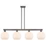 Arcadia Athens 53"W 4-Lt Oiled Bronze Stem Island Light w/ White Shade