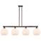 Arcadia Athens 53"W 4-Lt Oiled Bronze Stem Island Light w/ White Shade