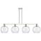 Arcadia Athens 53"W 4-Lt Polished Nickel Stem Island Light w/ Seedy Shade