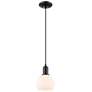1_Arcadia Athens 6"W Black Cord Hung Mini Pendant w/ Matte White Shade