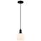 Arcadia Athens 6"W Black Cord Hung Mini Pendant w/ Matte White Shade