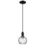 1_Arcadia Athens 6"W Black Cord Hung Mini Pendant w/ Water Glass Shade