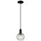 Arcadia Athens 6"W Black Cord Mini Pendant w/ Clear Basketweave Shade