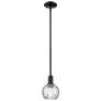 Arcadia Athens 6"W Black Stem Hung Mini Pendant w/ Water Glass Shade