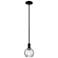 Arcadia Athens 6"W Black Stem Hung Mini Pendant w/ Water Glass Shade