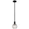 Arcadia Athens 6"W Black Stem Mini Pendant w/ Clear Basket Weave Shade