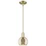 Arcadia Athens 6"W Brass Stem Hung Mini Pendant With Mercury Shade