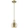 Arcadia Athens 6"W Brass Stem Hung Mini Pendant With Mercury Shade