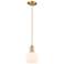 Arcadia Athens 6"W Bronze Cord Mini Pendant w/ Matte White Shade