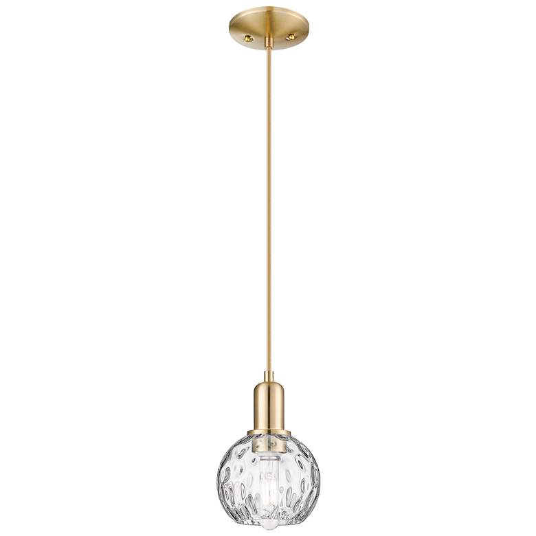 Image 1 Arcadia Athens 6"W Bronze Cord Mini Pendant w/ Water Glass Shade