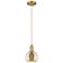 Arcadia Athens 6"W Brushed Brass Cord Mini Pendant w/ Mercury Shade