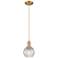 Arcadia Athens 6"W Brushed Brass Cord Pendant w/ Basketweave Shade