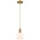 Arcadia Athens 6"W Brushed Brass Cord Pendant w/ Matte White Shade