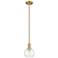 Arcadia Athens 6"W Brushed Brass Stem Hung Mini Pendant w/ Clear Shade