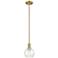 Arcadia Athens 6"W Brushed Brass Stem Hung Mini Pendant w/ Seedy Shade