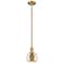 Arcadia Athens 6"W Brushed Brass Stem Mini Pendant w/ Mercury Shade