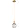 Arcadia Athens 6"W Brushed Brass Stem Pendant w/ Basketweave Shade
